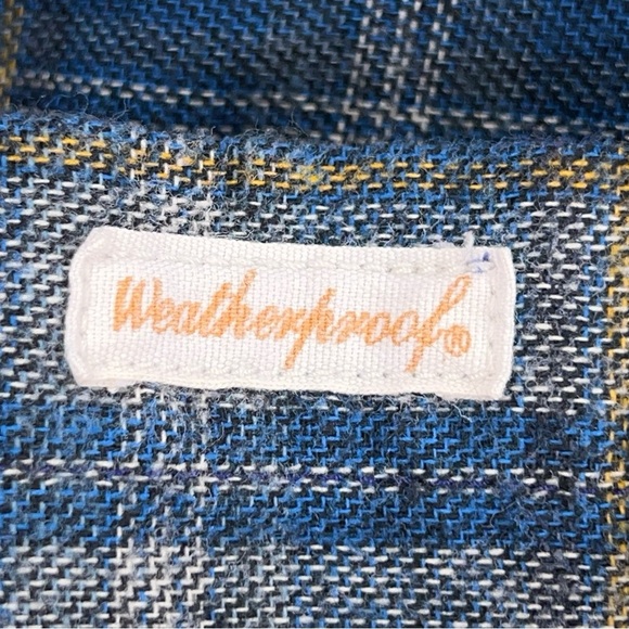 Medium Weatherproof Mens Blue Flannel Button Up Long Sleeve Cotton Blend - Picture 14 of 16